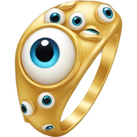 thin gold ring studded with eyeballs emoji