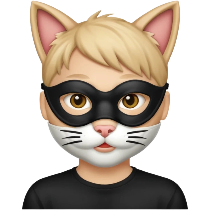 boy waring cat mouth mask
 emoji