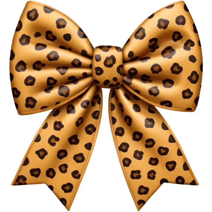 Brown cheetah print bow emoji
