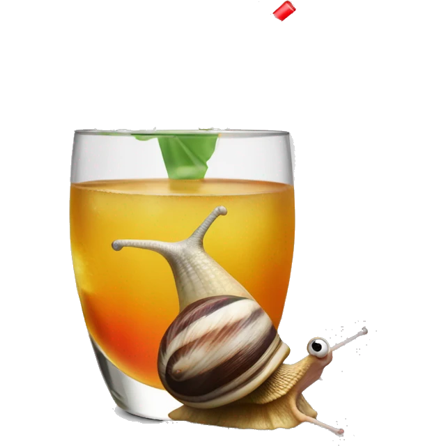 Snail drinking a cocktail  emoji