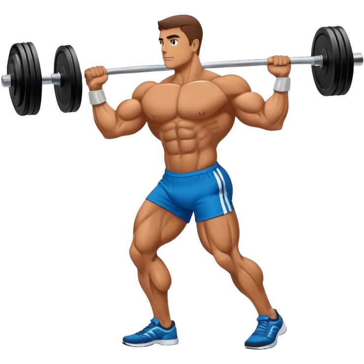 side-view bodybuilder dumbbell lunges emoji