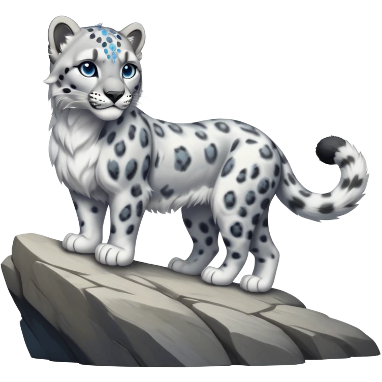 cinematic-snow-leopard-realistic-full-body-standing-emoji,-muscular-yet-graceful-body-balanced-on-rocky-cliffs,-long-fluffy-tail-swirling-behind,-head-tilted-dramatically,-thick-ghostly-white-fur-speckled-with-black-rosettes,-piercing-icy-blue-eyes,-simplified-yet-realistic-focused-features,-highly-detailed,-glowing-with-an-almost-sarcastic-glow emoji