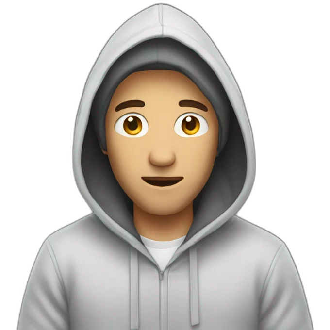 man in hoodie talking to the phone emoji
