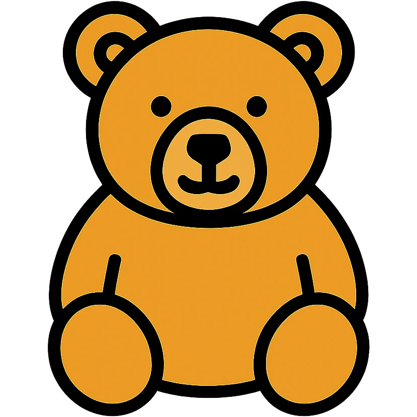 Bear, simple bear icon with basic features emoji