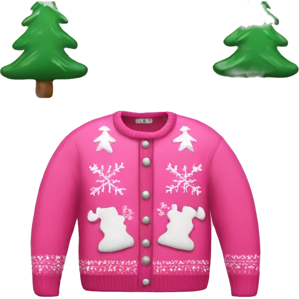 Pink ugly christmas sweater emoji