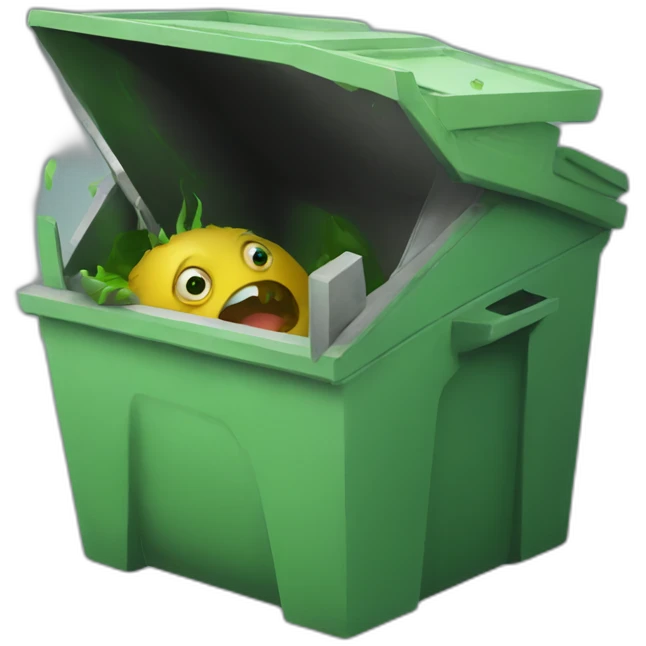 A monster in a dumpster emoji
