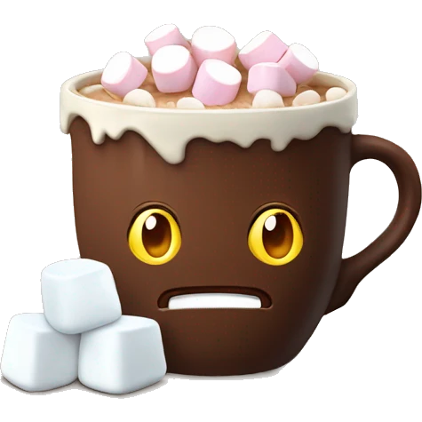cacao in a mug with marshmallows emoji