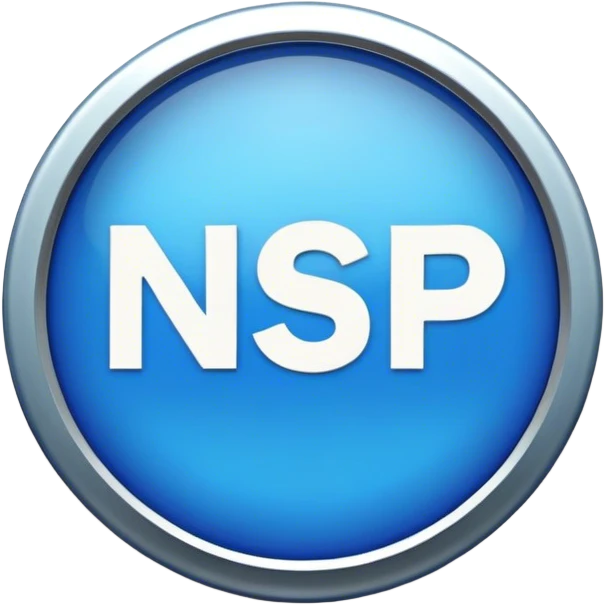 a badge with the words, NSP on it   emoji