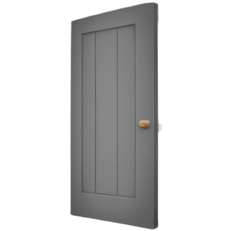 One gray wood open door perspective emoji