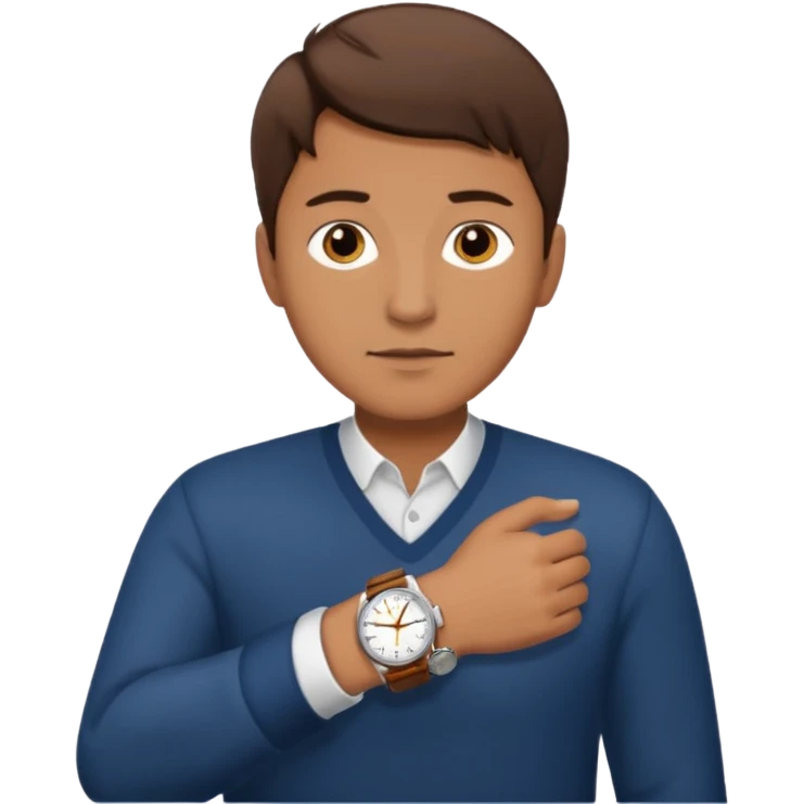 Male wearing watch emoji