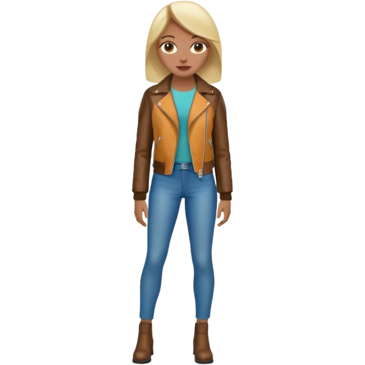 Women in leather jocket, full body, different color leather jocket, close up emoji