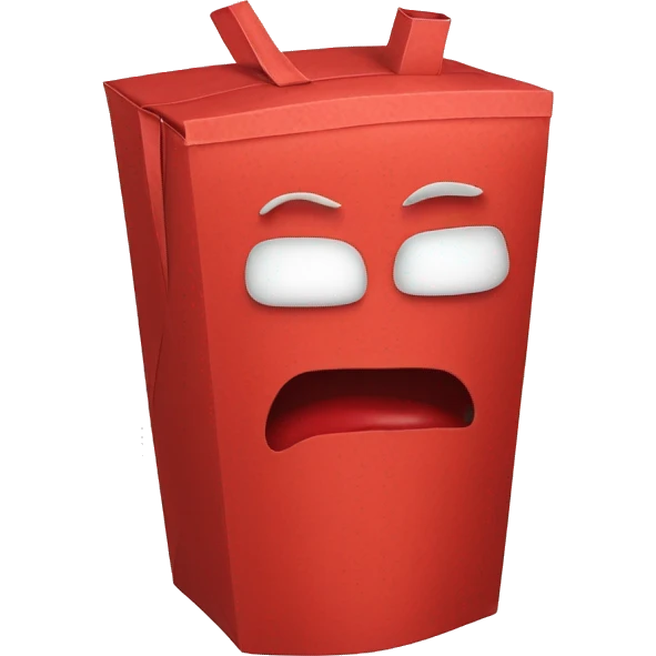 Red juicebox with no face  emoji