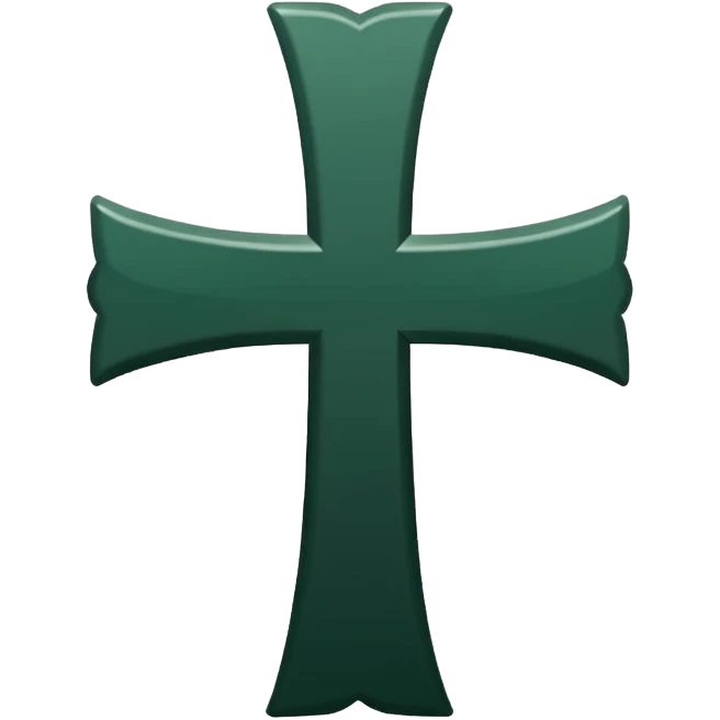 dark green cross, minimalism, iOS emoji style, no faces or smileys, non-religious, as a not done mark emoji