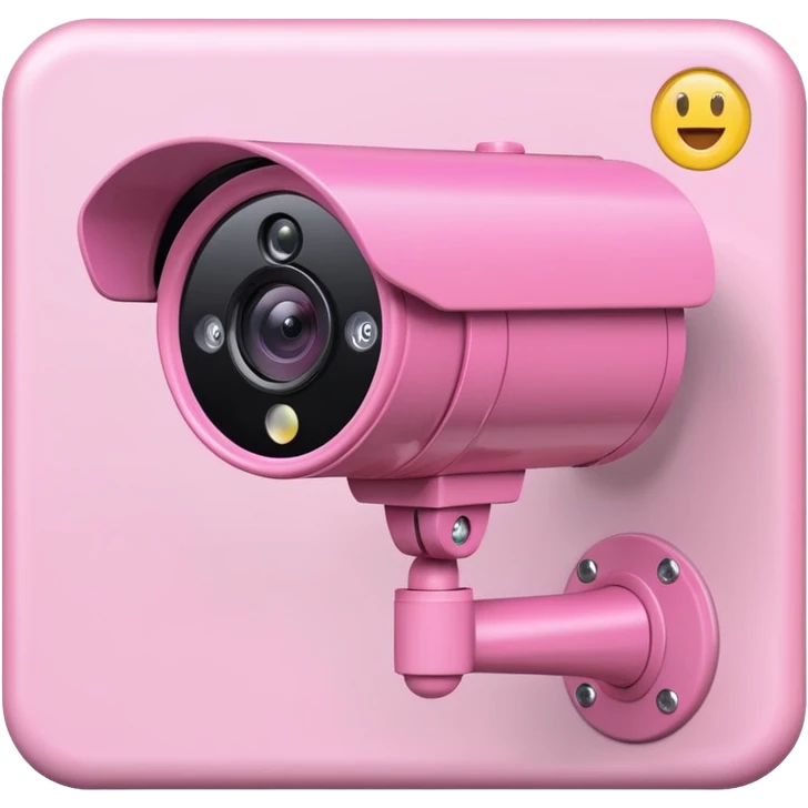 Security Camera pink with stickers emoji