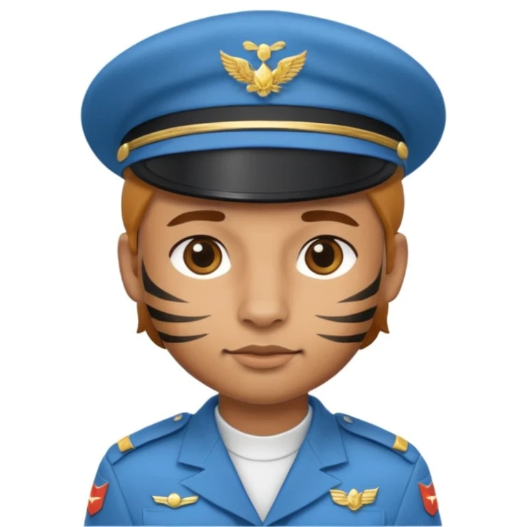 נמר שהוא חייל עם כומתה בצבע תכלת emoji