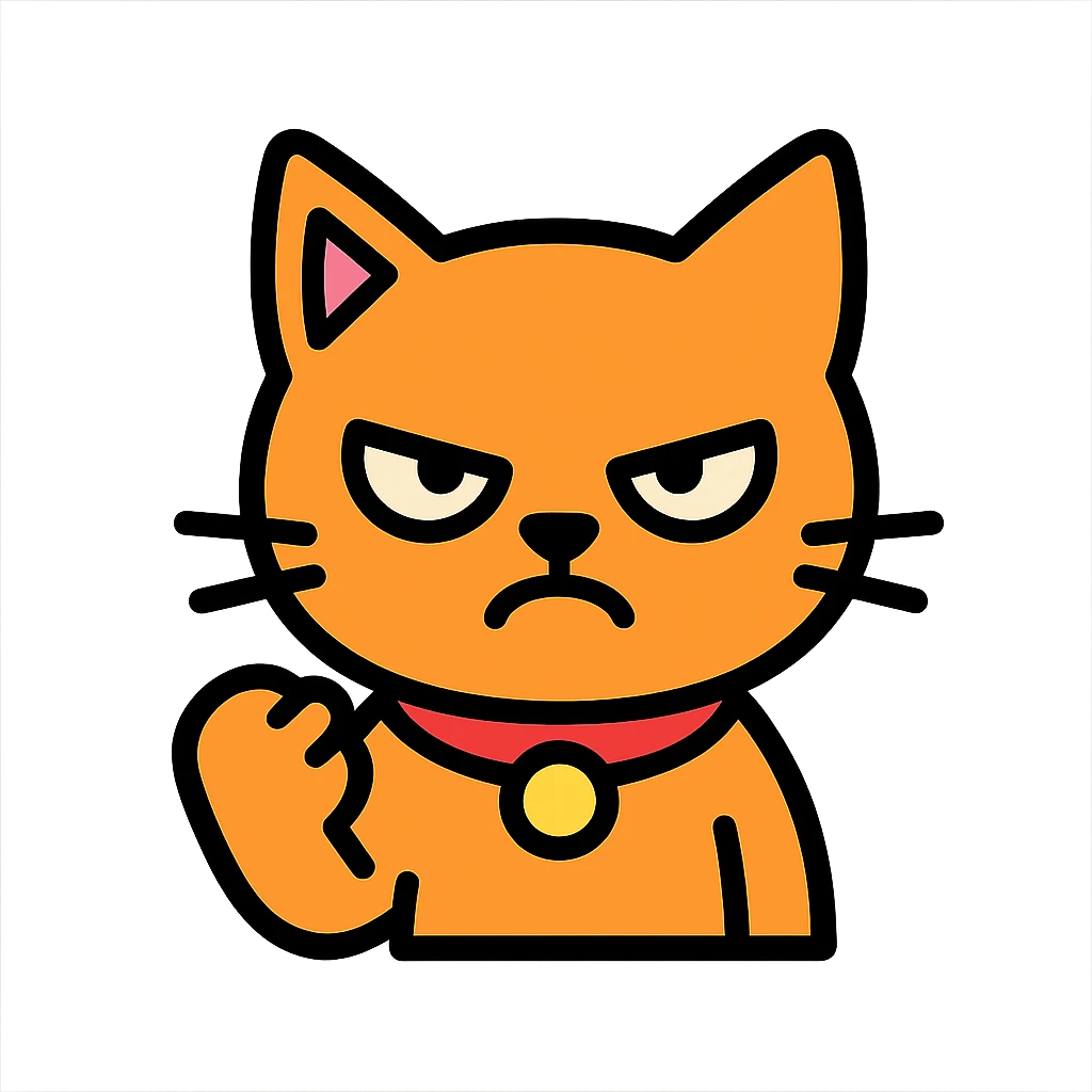 color outline icon of a baddie cat emoji