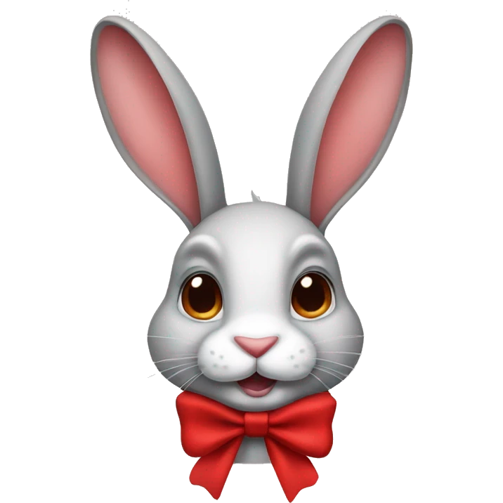 Rabbit with red bow  emoji