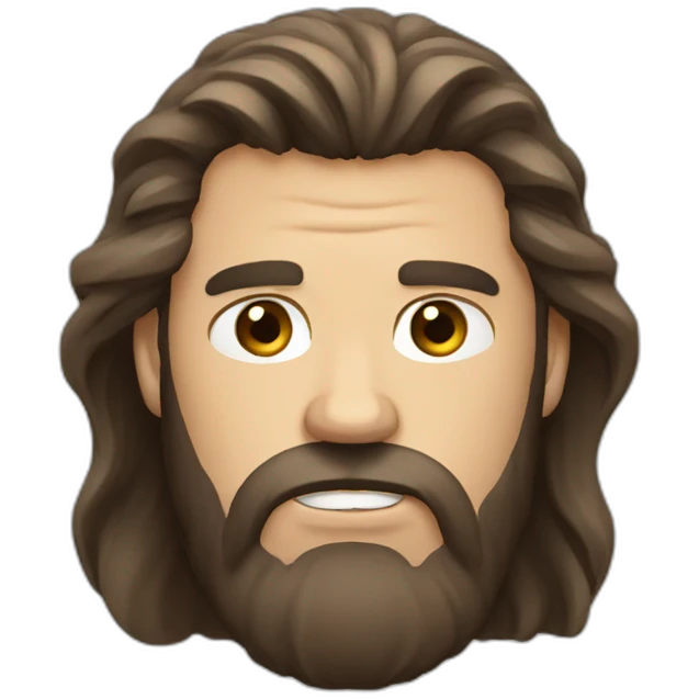 long brown haired bearded man angry emoji