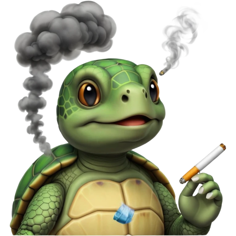 One turtle smoke a cigarette emoji