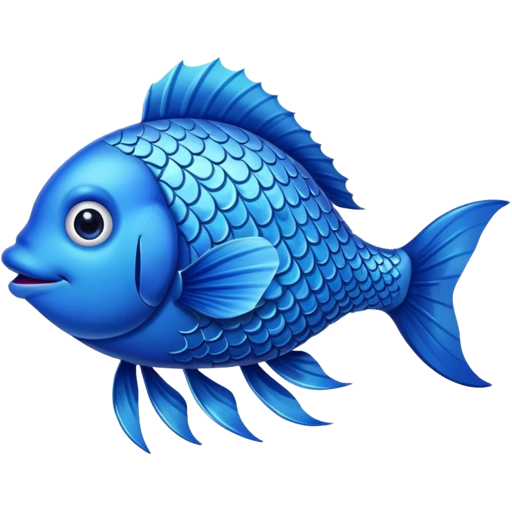 blue happy fish directly from side emoji