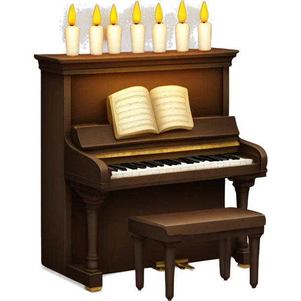 vintage piano with candles on top emoji
