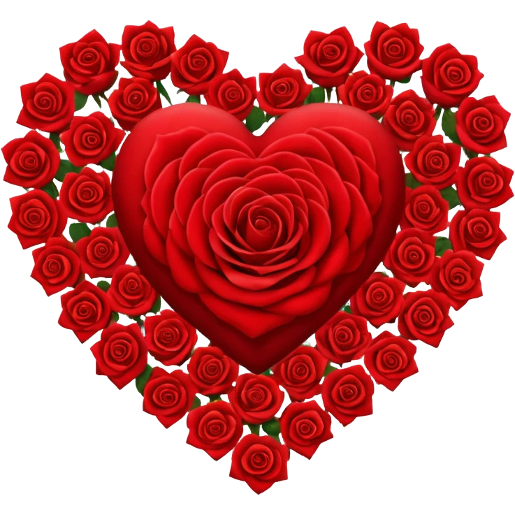Сердце из роз emoji