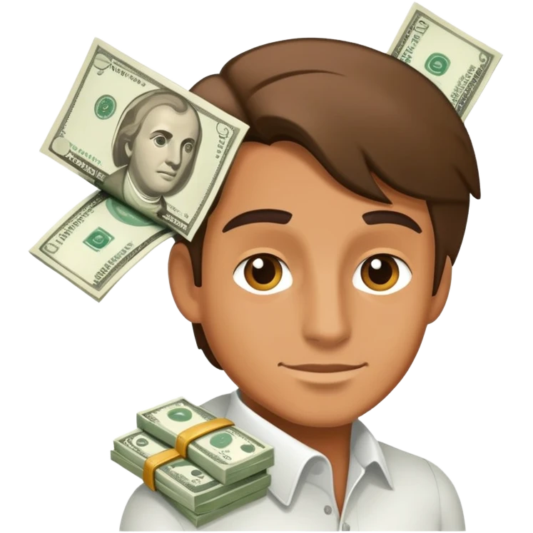 Guy with money emoji