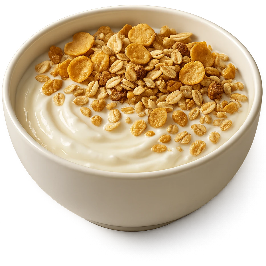 BOWL DI YOGURT E CEREALI, IPERREALISTICA 4K emoji