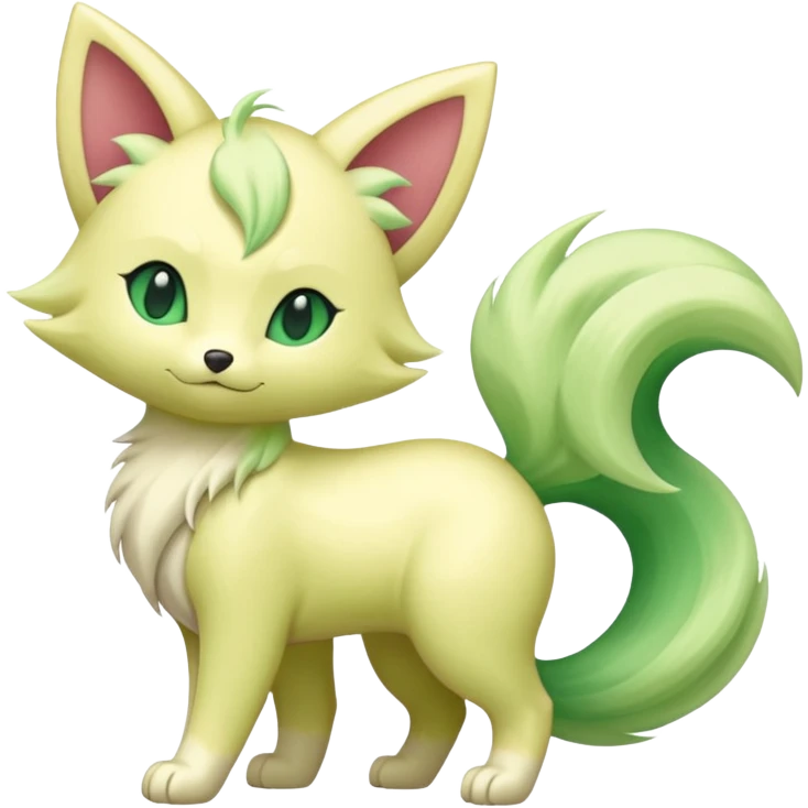 Green Translucent Elegant Skitty-Ninetales-Fakémon emoji