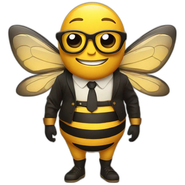 uncle bee with a beer belly and glasses emoji