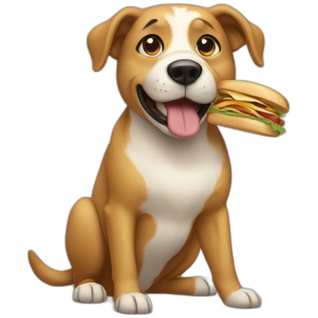 Dog eating a sandwich emoji