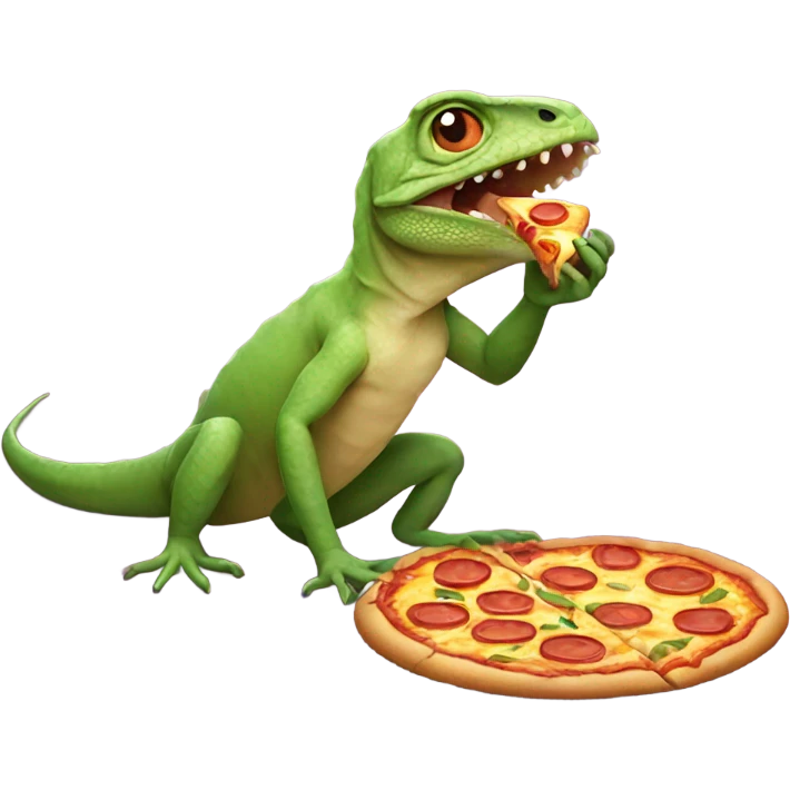 Lizard eating pizza emoji