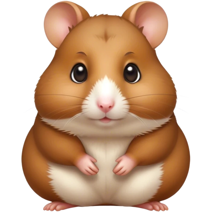 Cinematic Noble Brown Hamster Portrait Emoji, Poised and regal, with a tiny, compact build and a smooth, well-kept rich brown coat, deep-set soulful dark eyes, Simplified yet sharp and sophisticated features, highly detailed, glowing with a soft, dignified glow, high shine, intelligent and energetic, stylized with an air of miniature majesty, focused and attentive, soft glowing outline, capturing the essence of a watchful and confident rodent, so majestic it feels as though it could scurry out of the screen with effortless authority! emoji