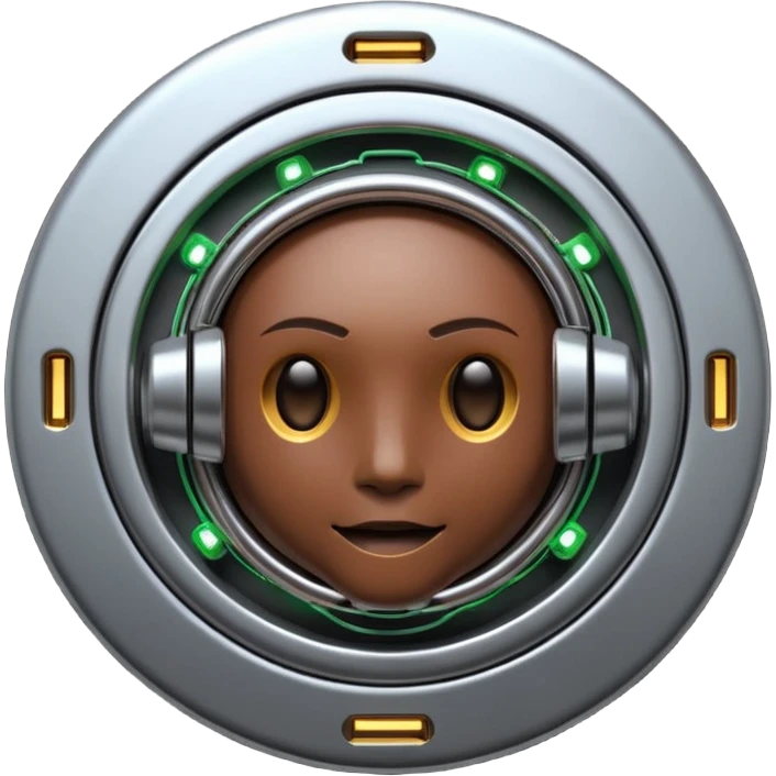 3D render of Data Port, futuristic cyborg aesthetic, fusion of organic skin and chrome metal, metallic socket embedded in dark brown skin, exposed wiring,emoji style, isolated on white background --v 6.0. emoji
