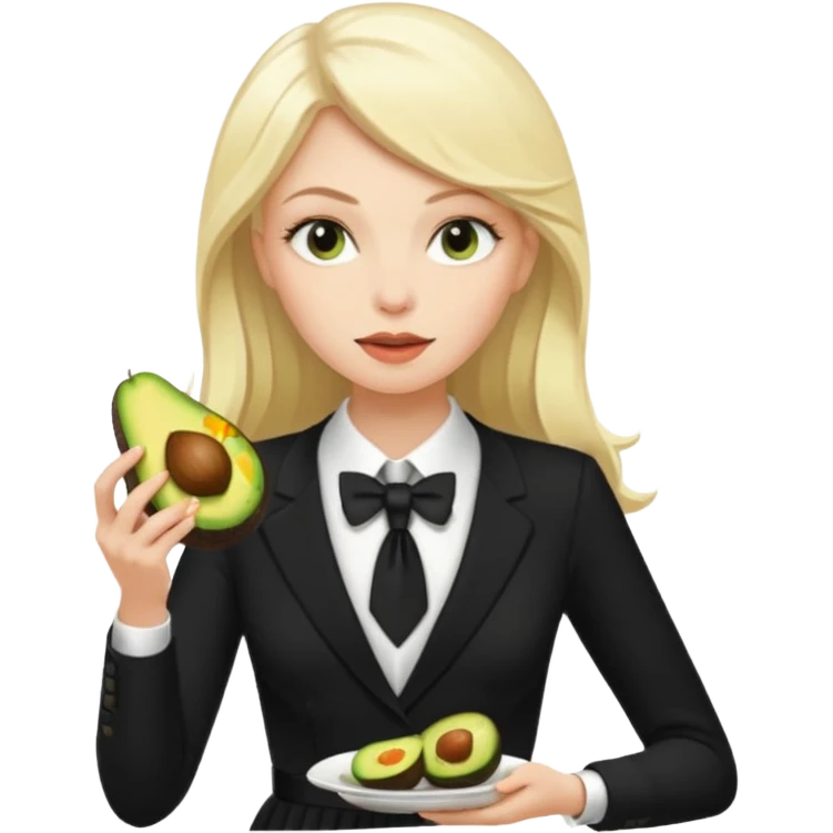 femme blanche et blonde habillée avec une robe noire longue et une cravate blanche des avocats en France emoji