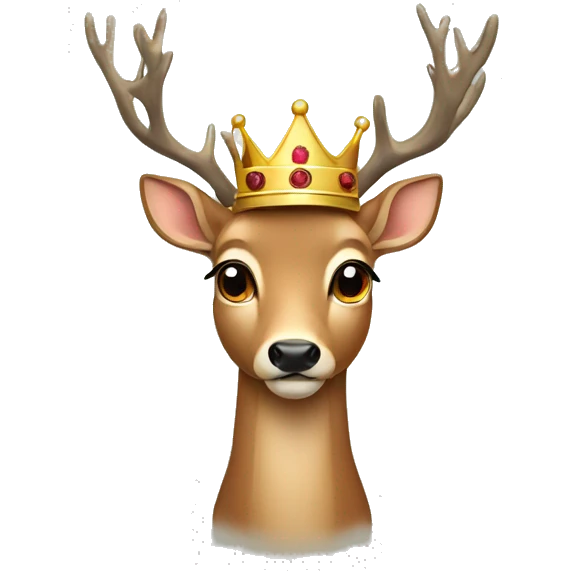 A deer with a crown on its head emoji
