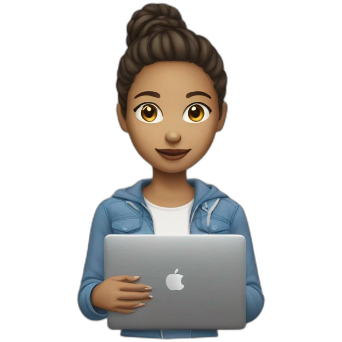 light skin girl with laptop emoji