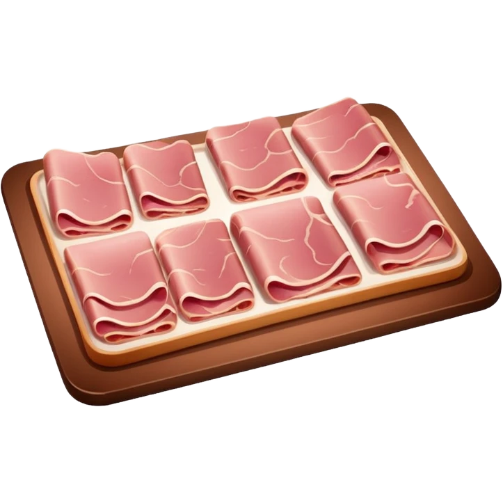 cold cuts (ham & mortadela on a rectangular pot platter) emoji