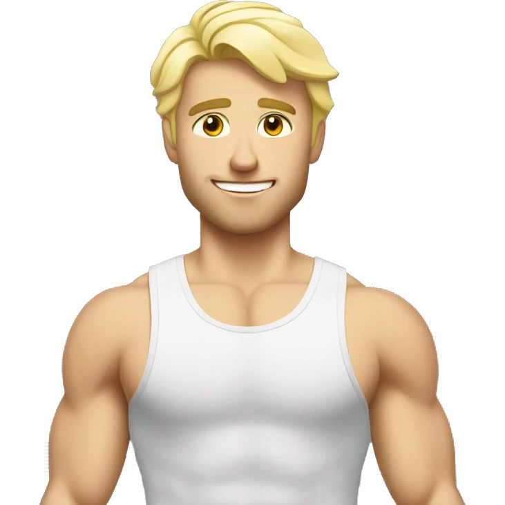 White blond man at gym emoji