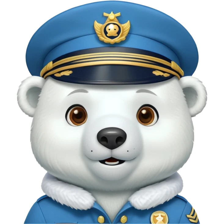 Polar bear captain with blue uniform and captain's hat, Captain Barnacles from Octonauts emoji