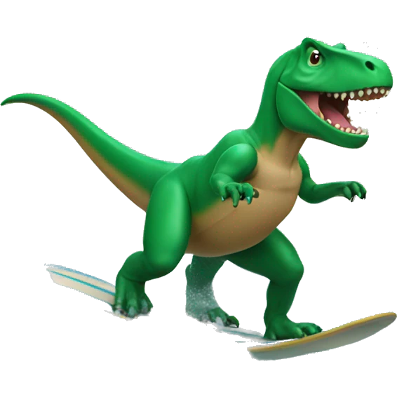 Trex Surfing on a wave emoji