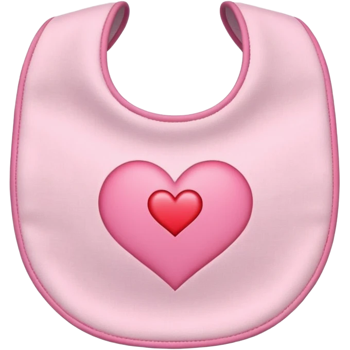 Pink bib with heart pattern emoji