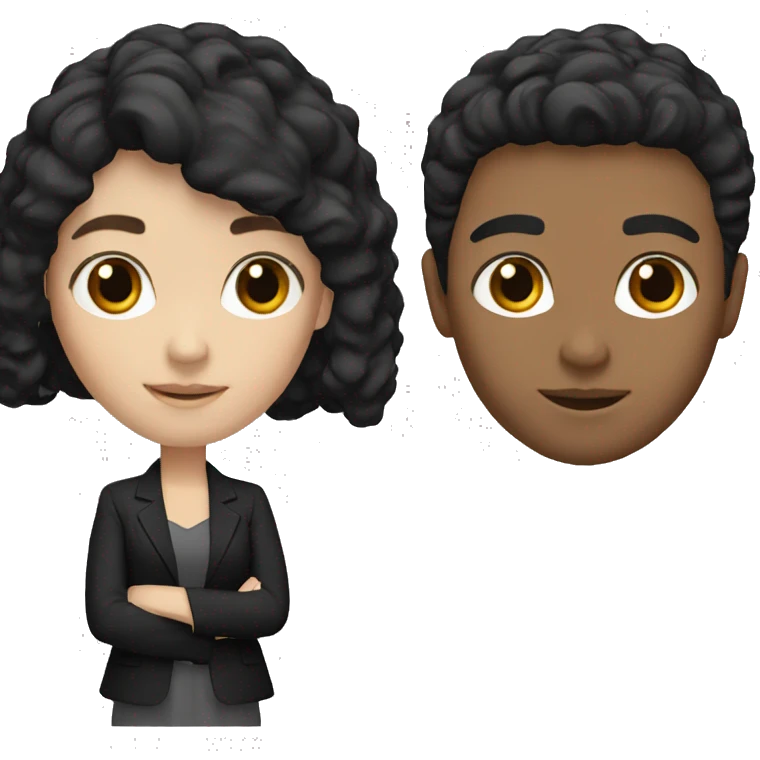 Spanish teacher, white, black hair, emoji