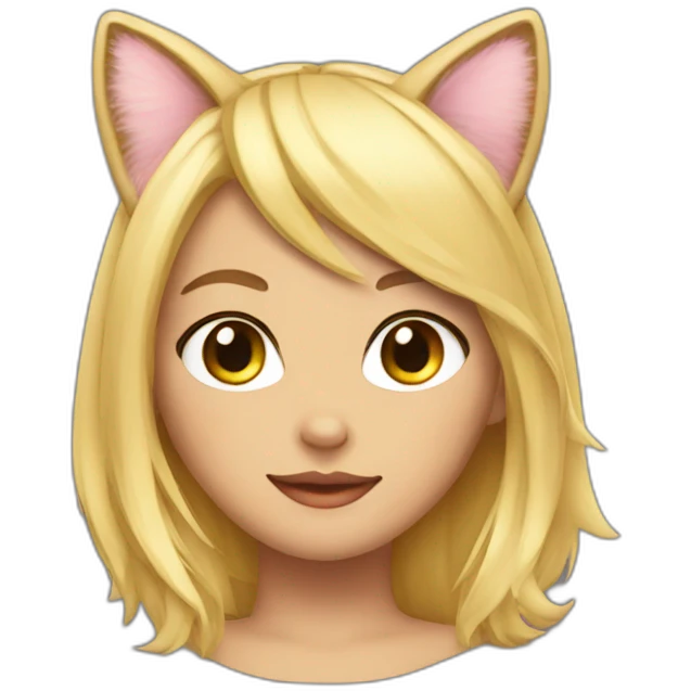 sexy blonde cat ears emoji