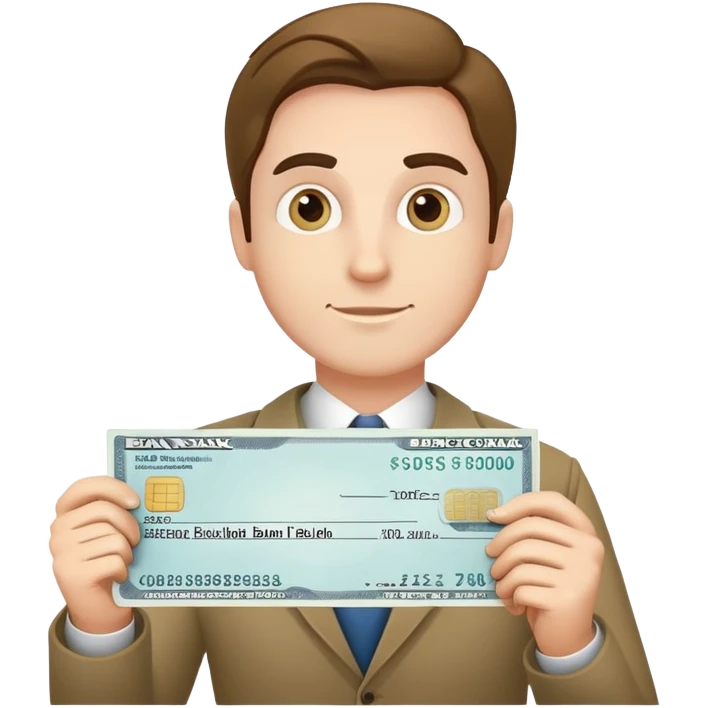 man holding a bank check  emoji