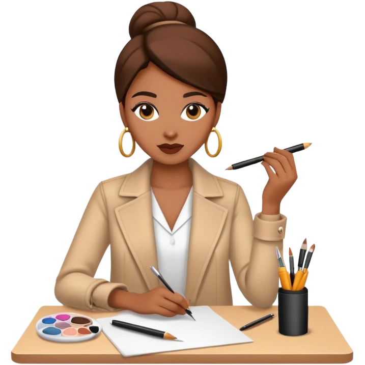 female fashion designer, designing fashion clothing emoji