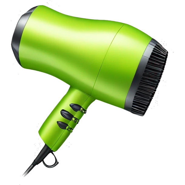 Realistic lime green hair dryer isolated  emoji
