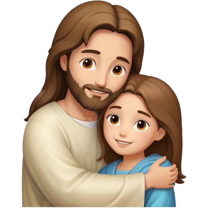 Jesus hugs a girl emoji