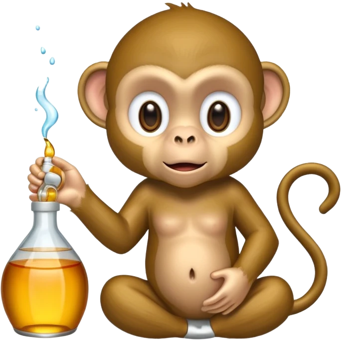 A monkey with baby oil emoji