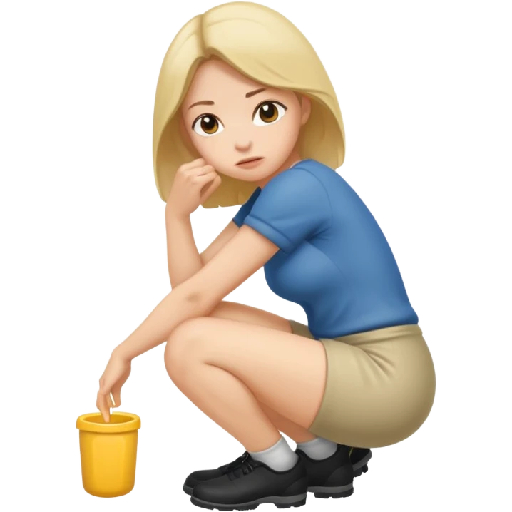 Woman squatting and pissing emoji